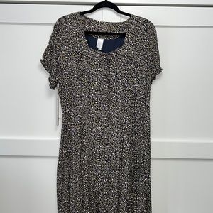 Pink Desert Floral Sweetheart Button Dress